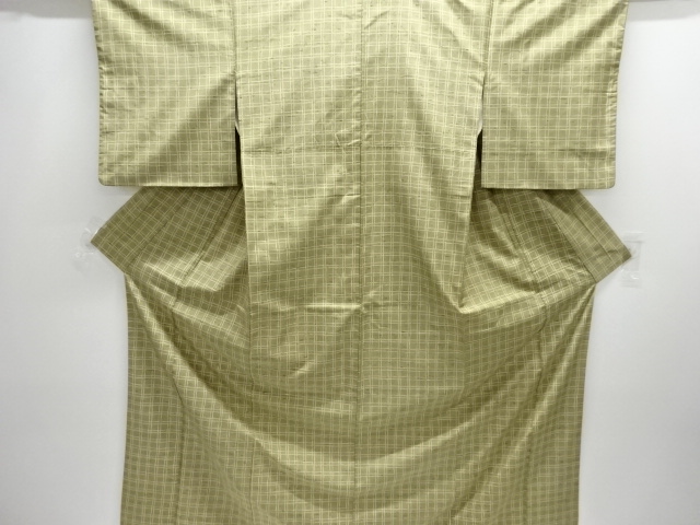 無形文化財本場牛首紬　格子模様着物